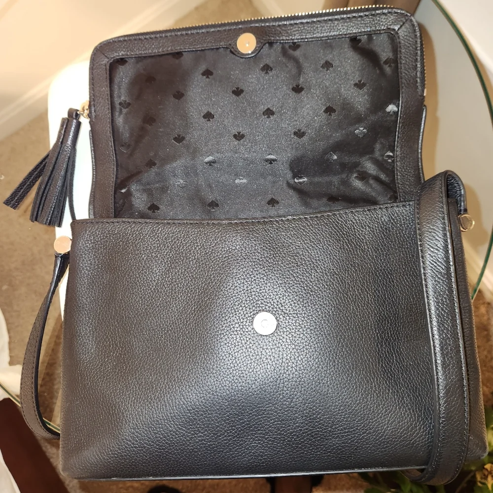 Kate Spade Black Crossbody Bag With Black & white leather wallet set EUC - Picture 4 of 9